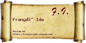 Franyó Ida névjegykártya