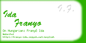 ida franyo business card