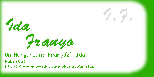 ida franyo business card